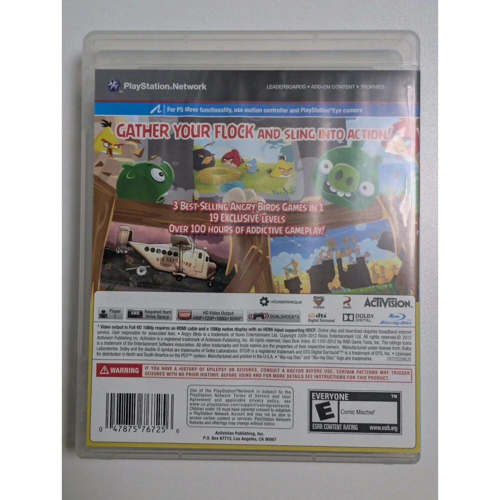 Angry Birds Trilogy (Playstation 3, 2012) Excellent Condition!